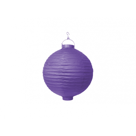 Lanterne avec LED papier violet (20cm)