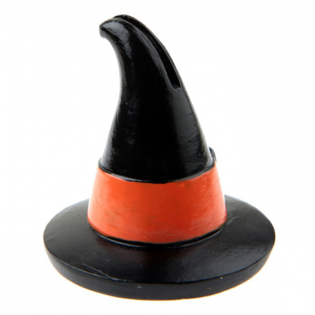 Marque place chapeau de sorcière noir et orange Halloween