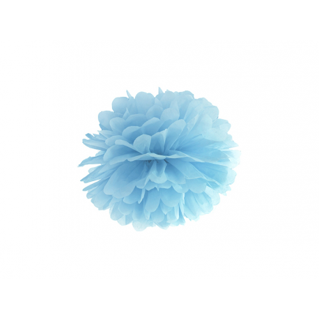 Pompon papier bleu ciel 25 cm