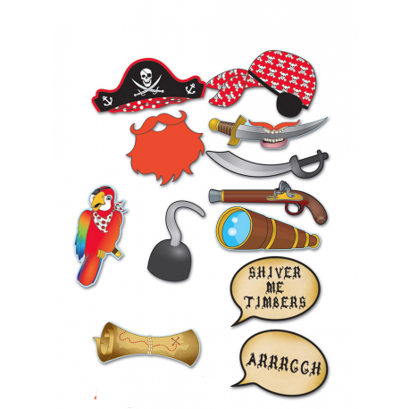 Kit pirate chasse au trésor 12 pièces photobooth